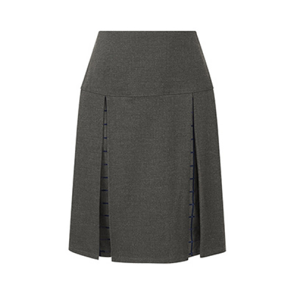 Grey-navy inverted pleat skirt, Meole Brace School, Thomas Adams School