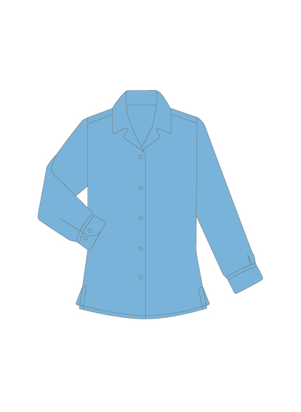 Long sleeved, revere, sky blue blouse (2 pack), Moreton Hall, General Schoolwear