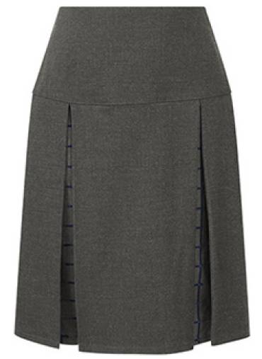 Grey-navy inverted pleat skirt, Thomas Adams School, Meole Brace School