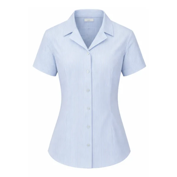 Moreton Hall - Pin Striped Blouse, short sleeved