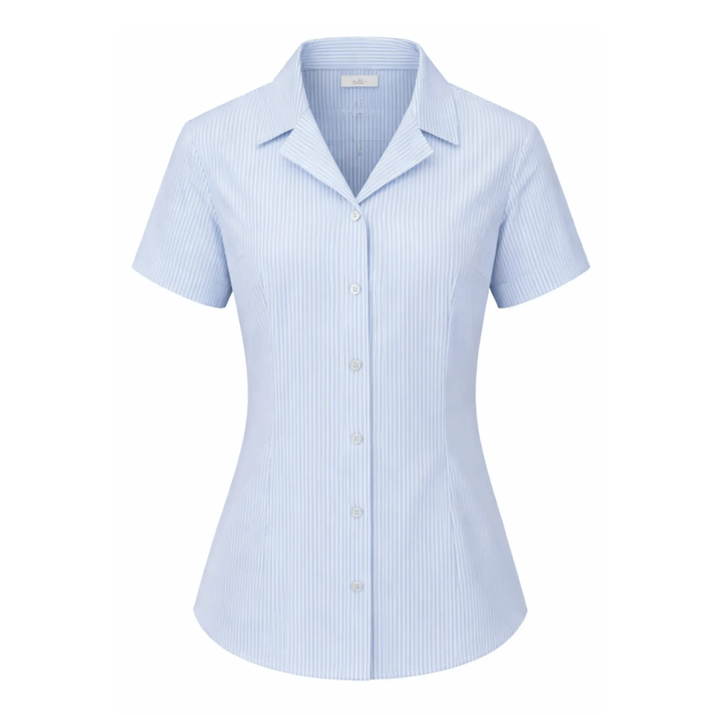Moreton Hall - Pin Striped Blouse, short sleeved