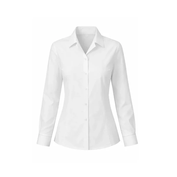 Long Sleeved Revere White Blouse (2 Pack)