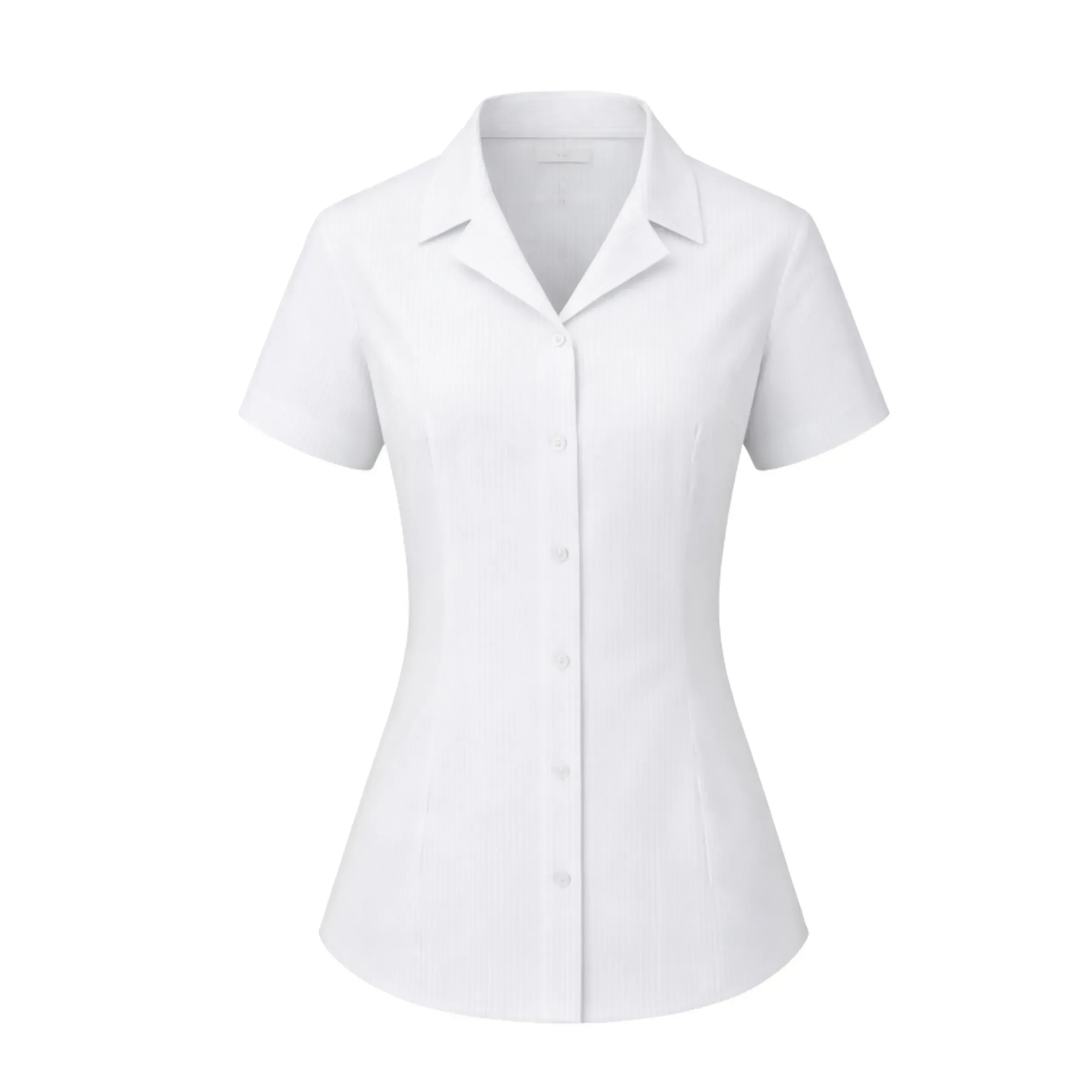 Short sleeved revere white blouse (2 pack)