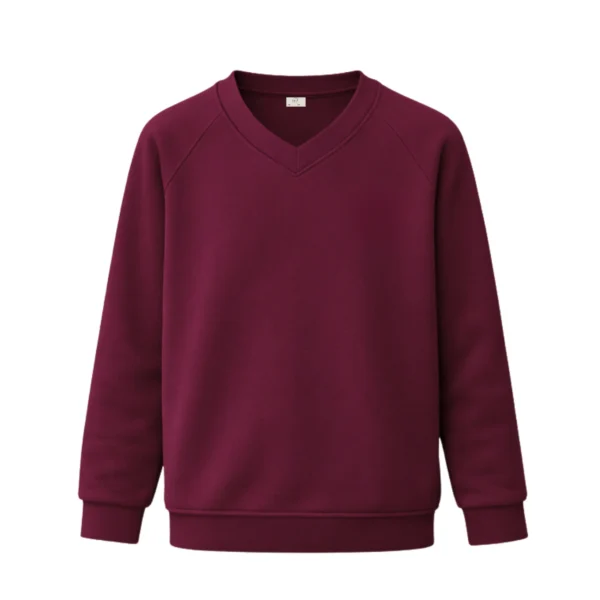 V Neck Sweatshirt - Maroon