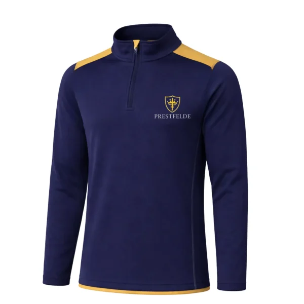 Prestfelde - Navy / Gold 1/4 Zip