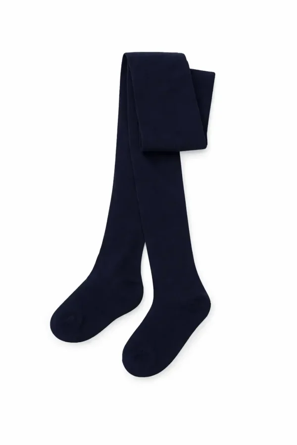Navy Cotton Tights