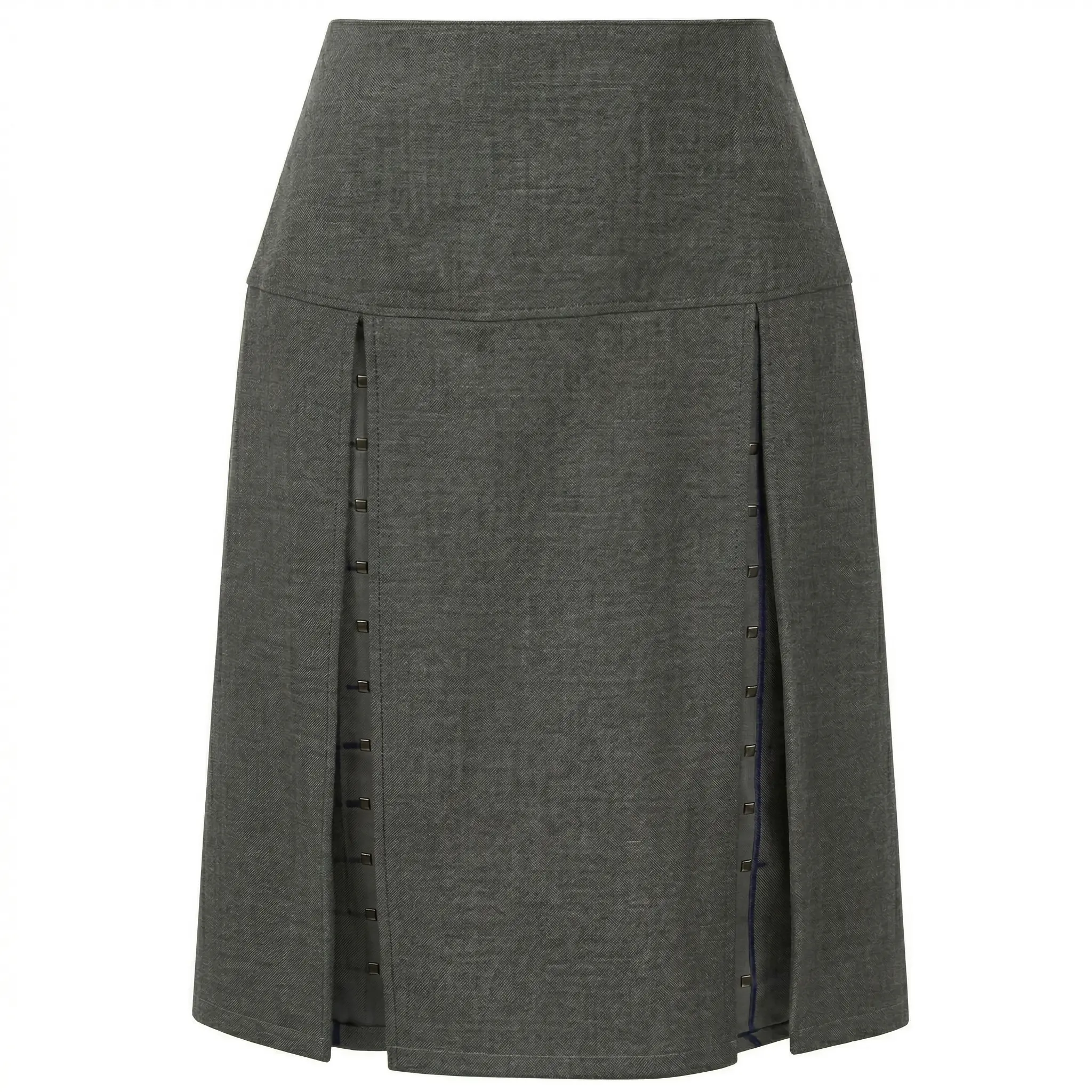 Grey-navy inverted pleat skirt