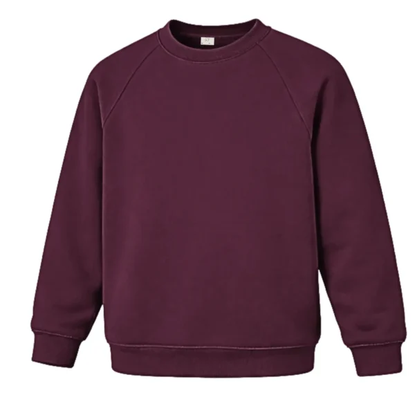 Round Neck Sweatshirt - Dark Maroon