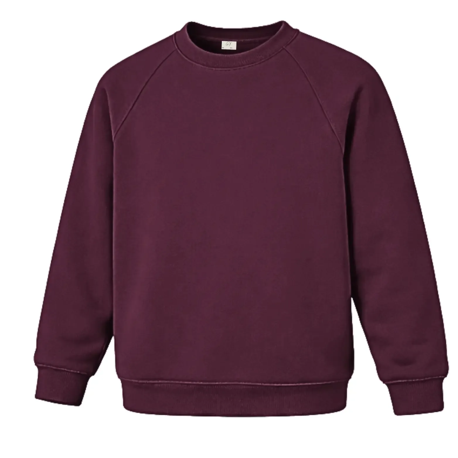 Round Neck Sweatshirt - Dark Maroon